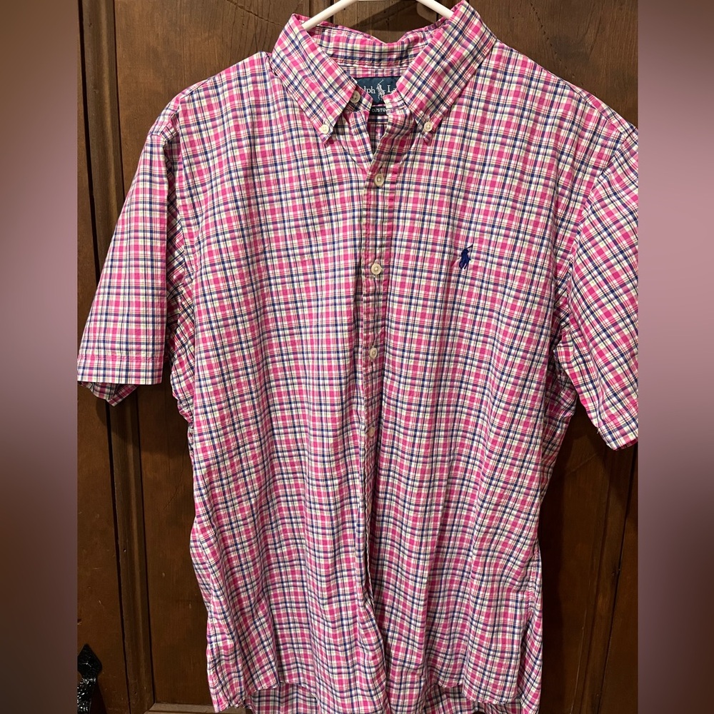 RALPH LAUREN CUSTOM FIT SHORT SLEEVE BUTTON DOWN